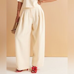 ASOS Cream Barrel Trousers